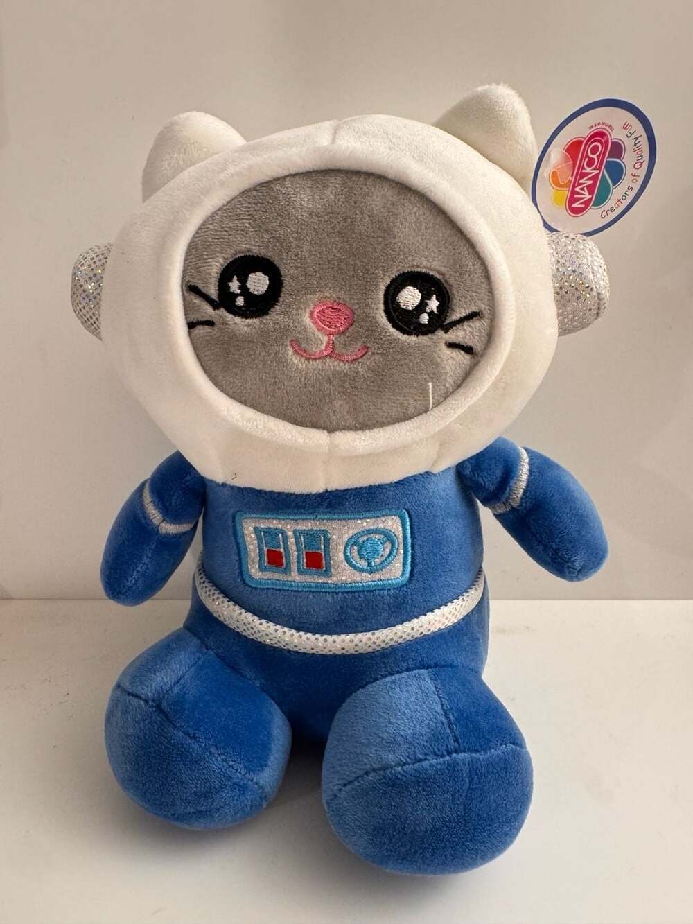 Nanco Space Cat Astronaut Plush Toy Blue White